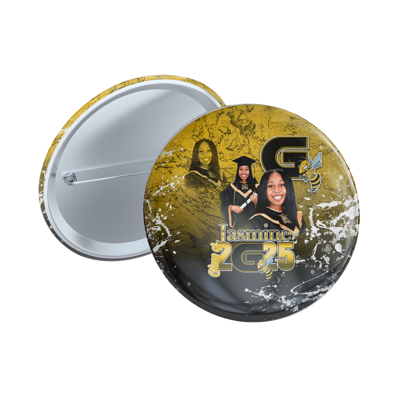 CUSTOM GRADUATION BUTTONS JASMINE CINYIA SMITH (GLOBAL IMPACT ACADEMY)