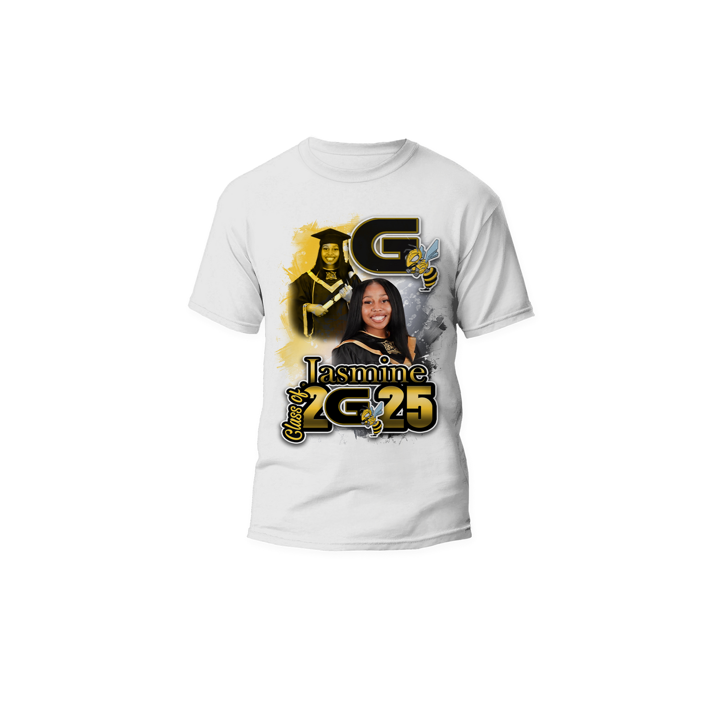 Custom Partial 3D Graduation Tshirt- JASMINE CINYIA SMITH