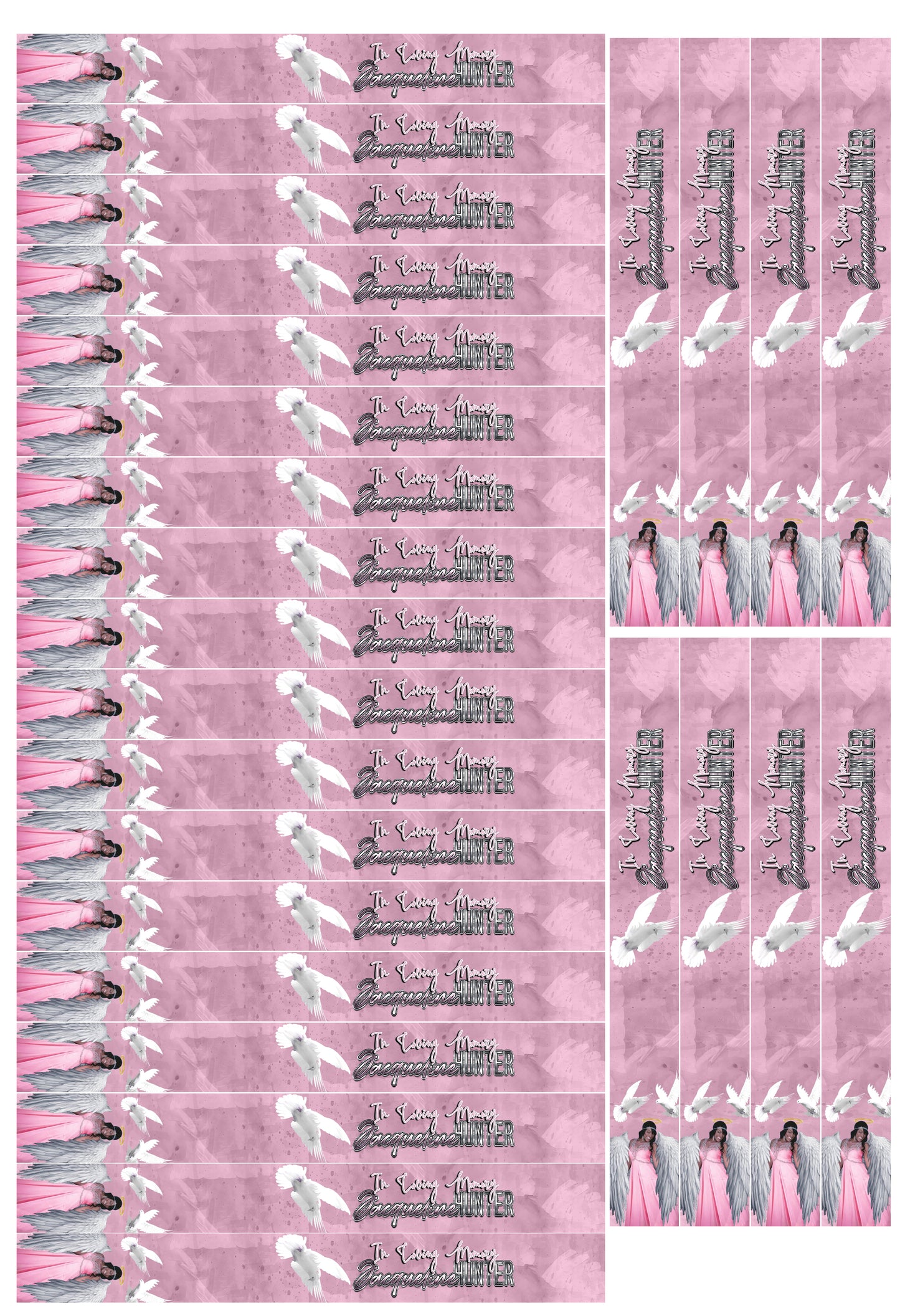 Custom Memorial Ribbon Sublimation Transfer(DIY) gang sheet of 24 ribbons