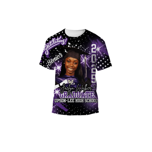 Custom 3D FRONT ONLY Graduation Tshirt-JAELYN WALKER(Upson-Lee High School)