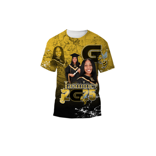 Custom 3D FRONT ONLY  Graduation Tshirt-JASMINE CINYIA SMITH(GLOBAL IMPACT ACADEMY)