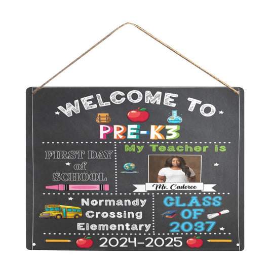 Personalized First Day of School Chalkboard Sign- all grades