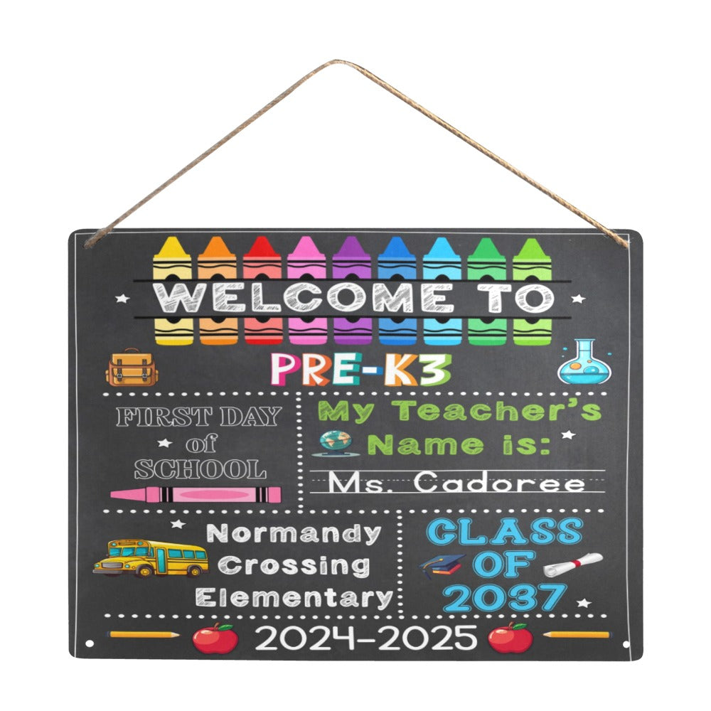 Personalized First Day of School Chalkboard Sign- all grades