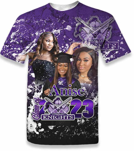 Custom FULL Print Graduation T-shirt-Grunge Deisgn