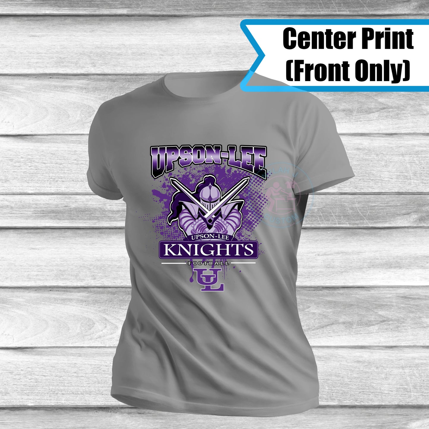 Custom Center Print Team Sports School Spirit Tshirt Football Fan Gear Any School