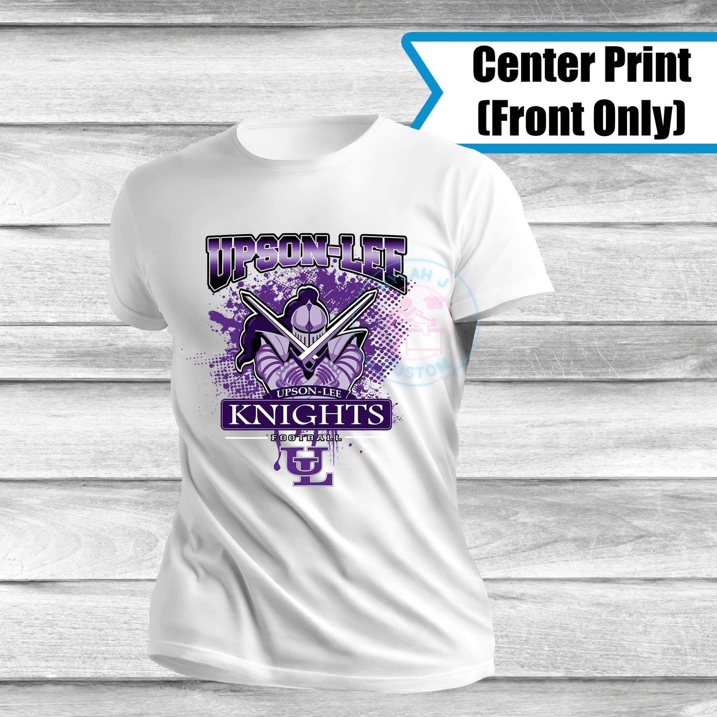 Custom Center Print Team Sports School Spirit Tshirt Football Fan Gear Any School