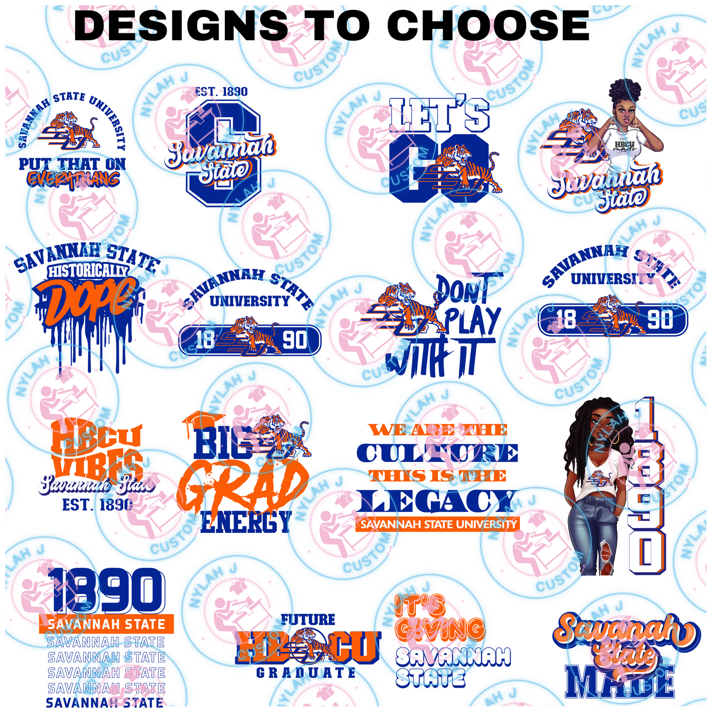 HBCU Swag Bundle - Savannah State University | 5 T-Shirts for $80 | Choose Your Design & Color!