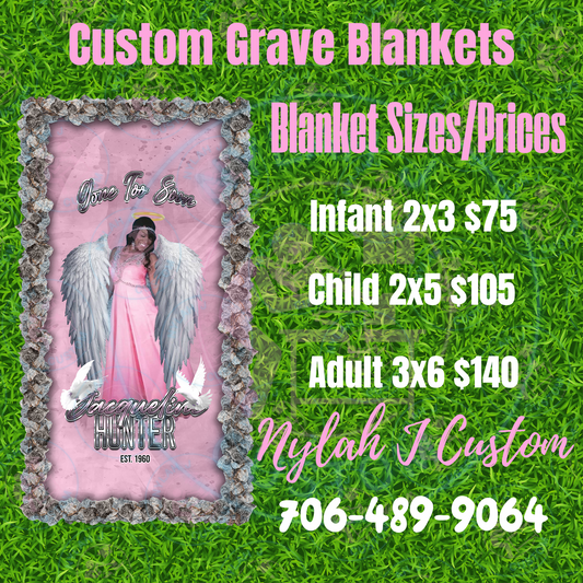 Custom Memorial Grave Blanket – Honor and Remember Your Loved Ones