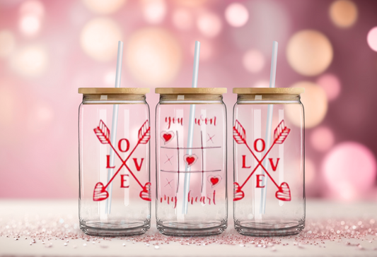 16 oz Valentine's Day Themed Libbey Glass Can Collection
