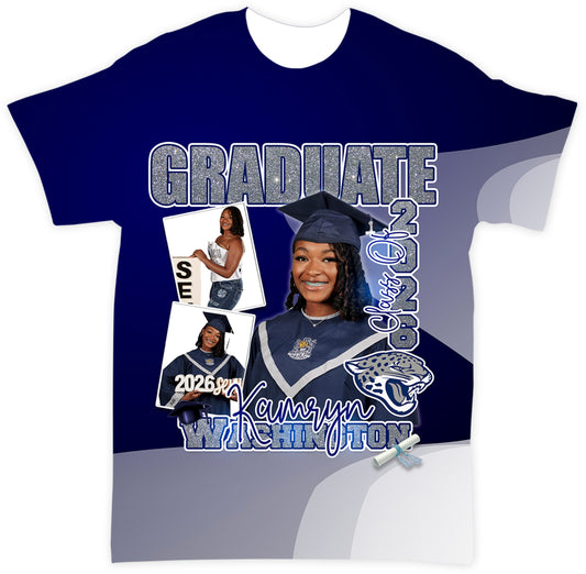 Custom 3D Graduation Tshirt (FULL PRINT) KAMRYN WASHINGTON
