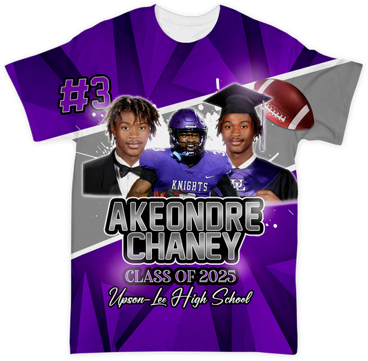 Custom 3D FRONT ONLY Graduation Tshirt-AKEONDRE CHANEY(UPSON-LEE SCHOOL)