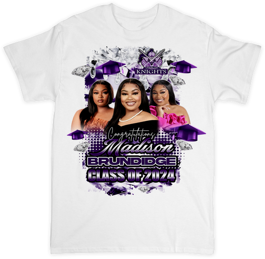 Custom Partial 3D Graduation Tshirt