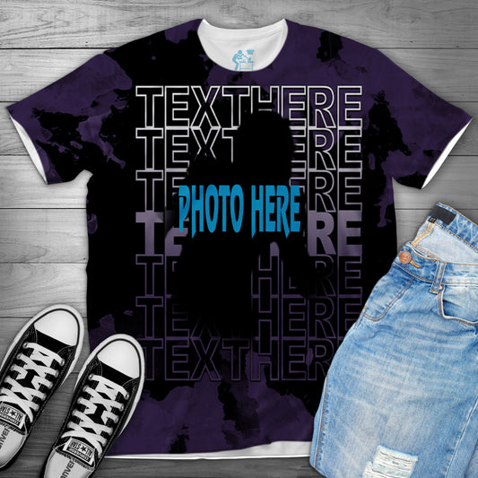 FULL/3D  T-shirt SUBLIMATION(REPEAT FONT) FAVORITE SPORTS TEAM  PLAYER