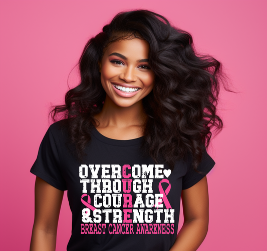 Overcome -BREAST CANCER AWARNESS T-SHIRT #2