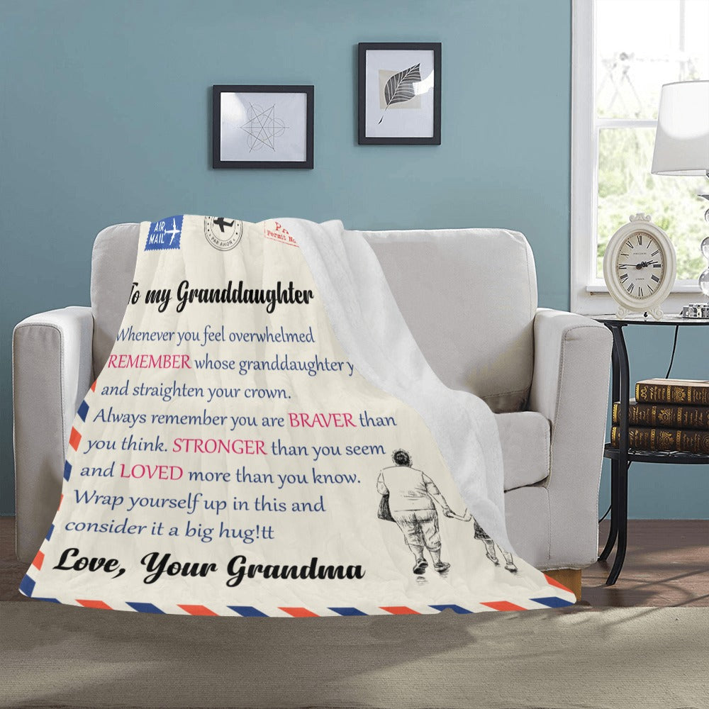 TO MY GRANDDAUGHTER BLANK Ultra-Soft Micro Fleece Blanket 50"x60"