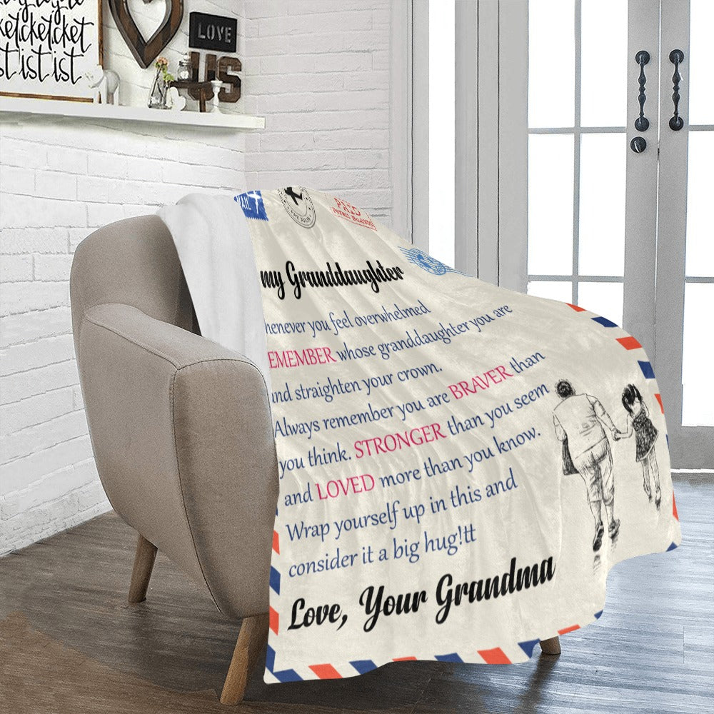 TO MY GRANDDAUGHTER BLANK Ultra-Soft Micro Fleece Blanket 50"x60"