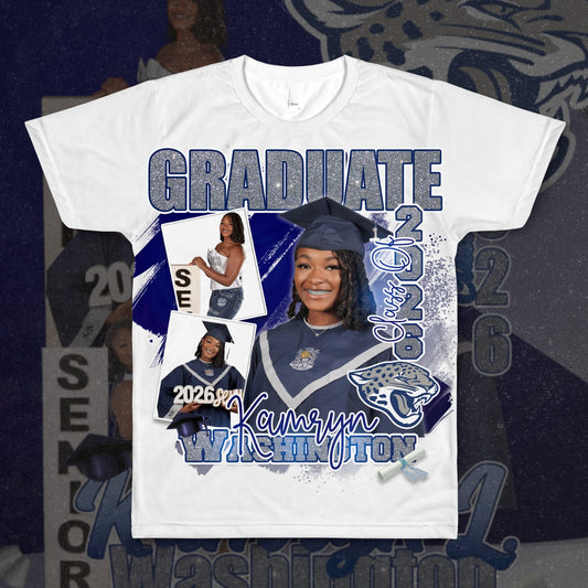 Custom Partial 3D Graduation Tshirt(CENTER PRINT) KAMRYN WASHINGTON
