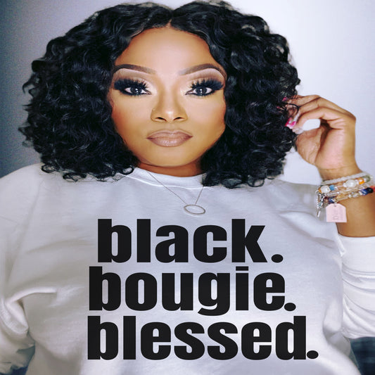 BLACK BOUGIE BLESSED STATEMENT TEE