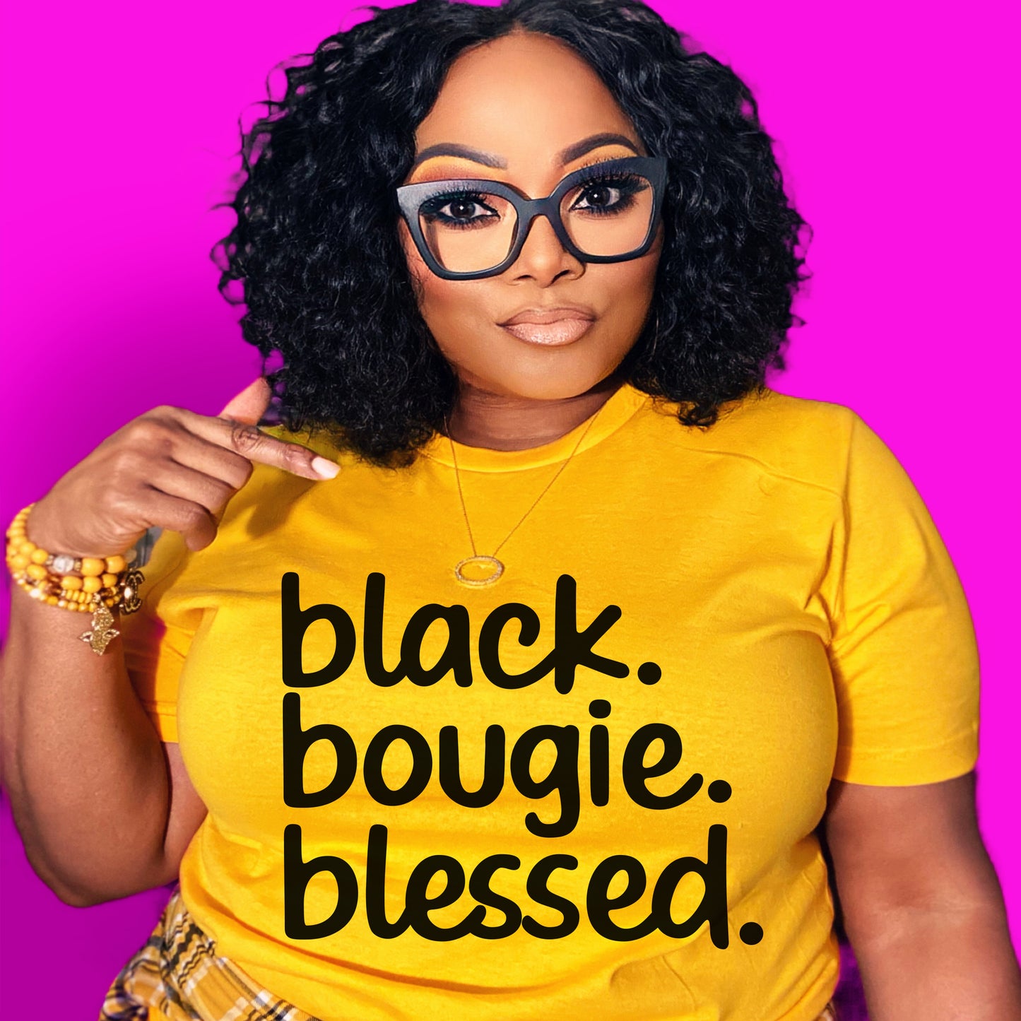 BLACK BOUGIE BLESSED STATEMENT TEE