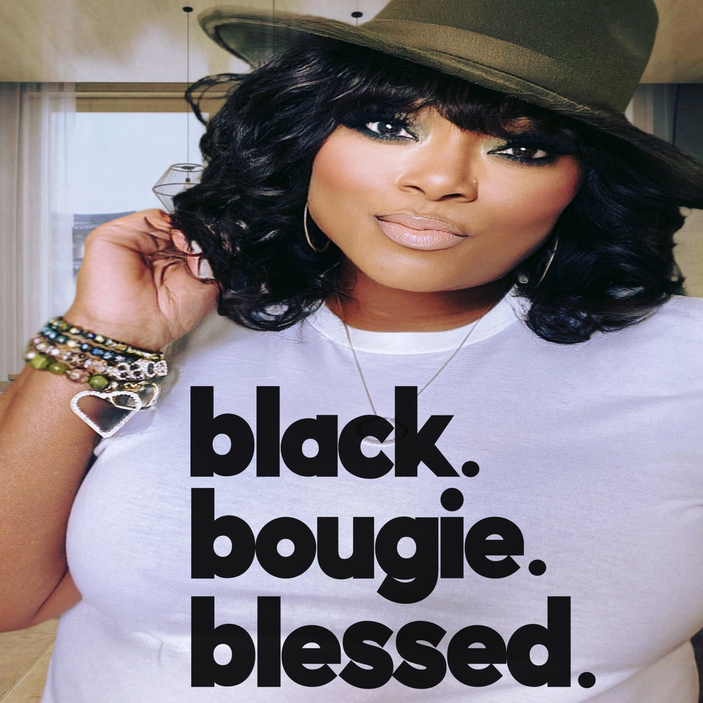 BLACK BOUGIE BLESSED STATEMENT TEE