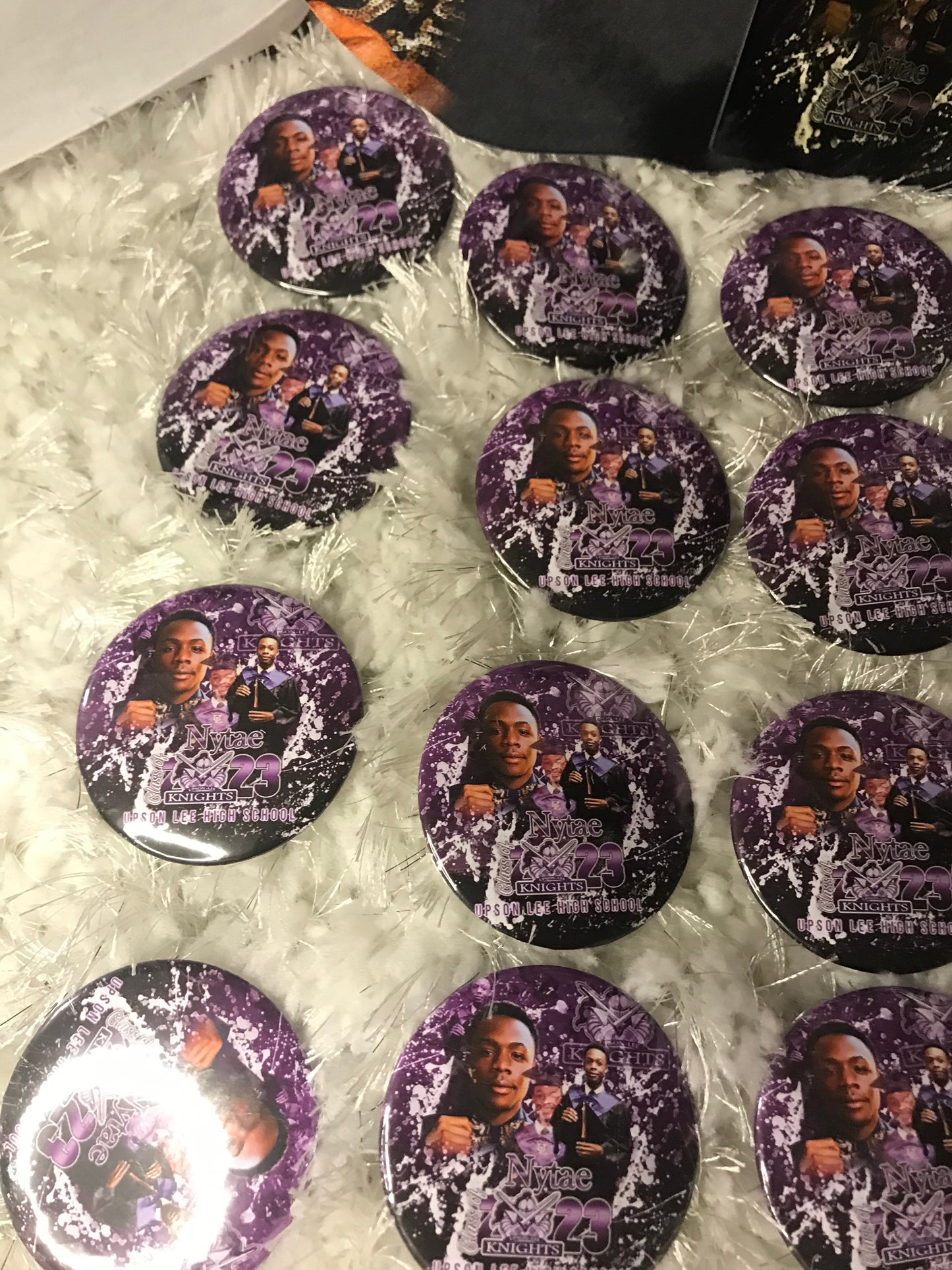 Custom Graduation Celebration  of Life Marketing Pins